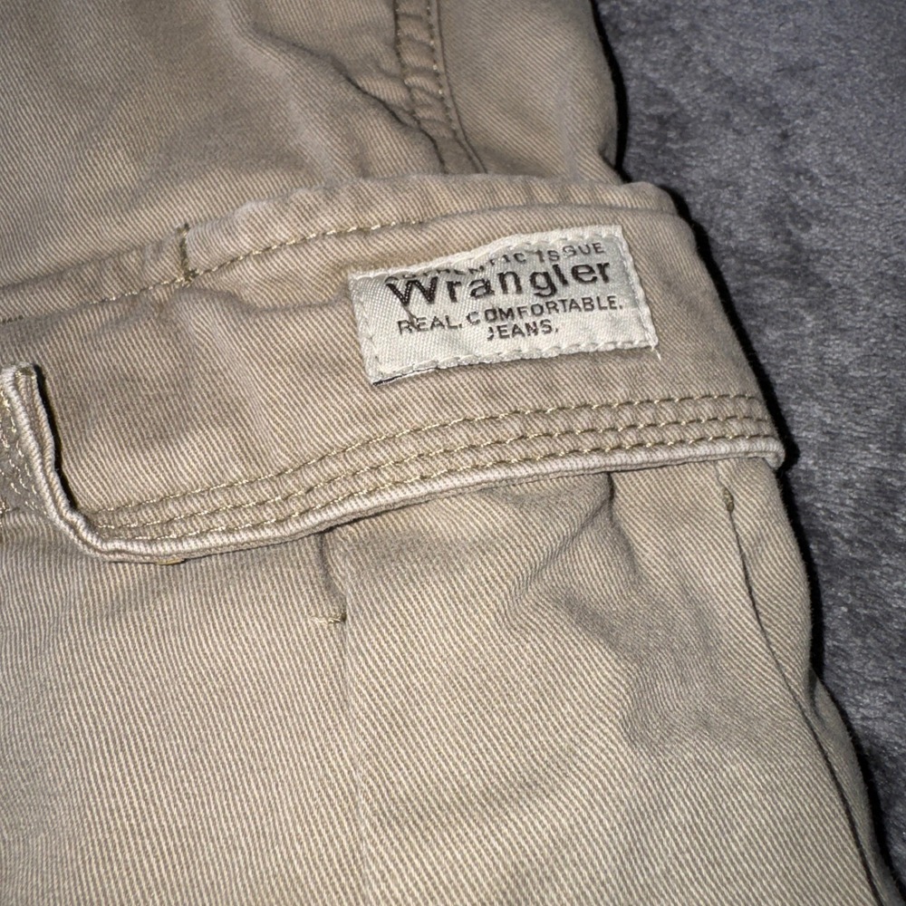 Wrangler Fleece Lined Cargo Pants Mens 40x30 Tan Khaki Work Trousers‎ 70WFLBH - Picture 8 of 11